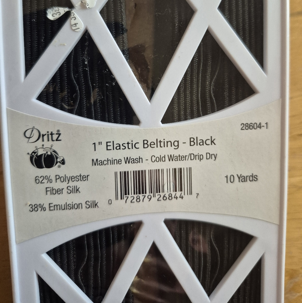 Dritz 1" Elastic Belting - Black